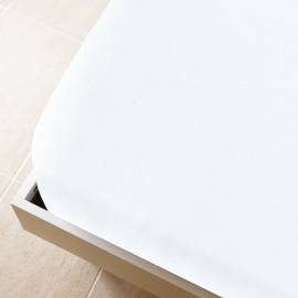 Cearșaf de pat cu elastic, 2 buc., alb, 90x200 cm, bumbac, 2 image
