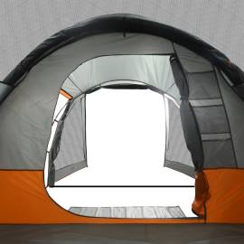 Cort de camping tunel pentru 4 persoane, gri, impermeabil, 10 image