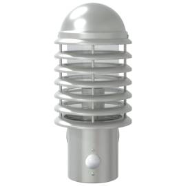 Lampă de perete exterior cu senzor, argintiu, oțel inoxidabil, 4 image