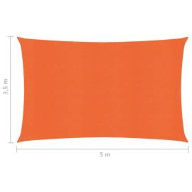 Pânză parasolar, portocaliu, 3,5x5 m, hdpe, 160 g/m², 6 image