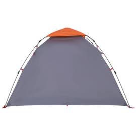 Cort camping cupolă 3 persoane, gri/portocaliu, setare rapidă, 9 image
