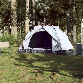 Cort de camping 2 persoane, alb opac, setare rapidă, țesătură, 3 image
