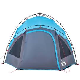 Cort de camping cupolă 3 persoane, setare rapidă, albastru, 5 image