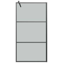 Paravan duș walk-in negru 115x195 cm sticlă esg culoare închisă, 3 image