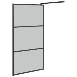 Paravan duș walk-in negru 115x195 cm sticlă esg culoare închisă, 4 image