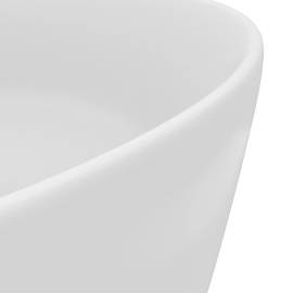 Chiuvetă de baie lux, alb mat, 40 x 15 cm, ceramică, rotund, 5 image