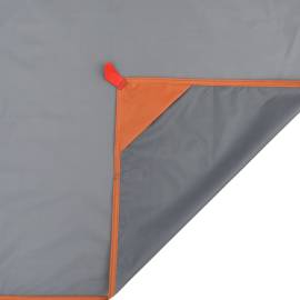 Pătură de picnic cu țăruși, gri și portocaliu, 205x155 cm, 4 image