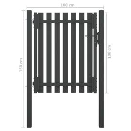 Poartă de gard grădină, antracit, 1 x 1,5 m, oțel, 4 image