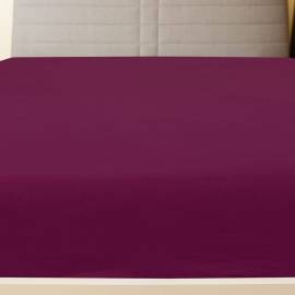 Cearșaf de pat cu elastic, 2 buc., bordo, 90x200 cm, bumbac, 3 image