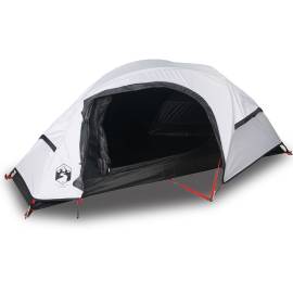 Cort camping cupolă 1 persoană alb, țesătură opacă, impermeabil, 2 image