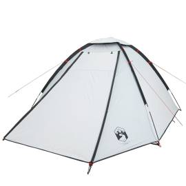 Cort camping cupolă 2 persoane alb, țesătură opacă, impermeabil, 5 image