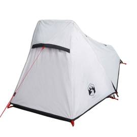 Cort camping tunel 1 persoană, alb, țesătură opacă, impermeabil, 6 image