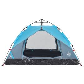 Cort de camping cupolă 3 persoane, setare rapidă, albastru, 7 image