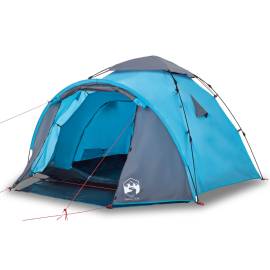 Cort de camping cupolă 3 persoane, setare rapidă, albastru, 2 image