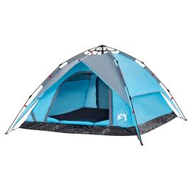 Cort de camping cupolă 4 persoane, setare rapidă, albastru, 5 image