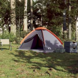 Cort de camping pentru 2 persoane, gri/portocaliu, impermeabil, 3 image