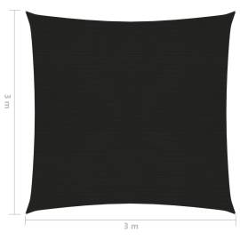 Pânză parasolar, negru, 3x3 m, hdpe, 160 g/m², 6 image