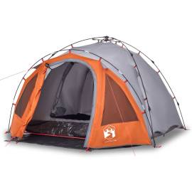 Cort camping cupolă 3 persoane, gri/portocaliu, setare rapidă, 2 image