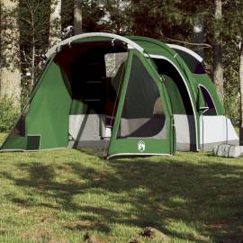 Cort de camping tunel pentru 4 persoane, verde, impermeabil