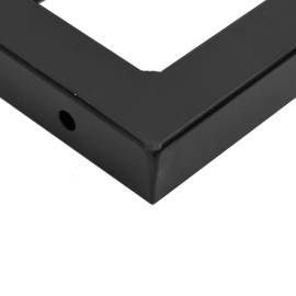 Suporturi raft pentru lavoar 2 buc., negru dreptunghiular oțel, 8 image