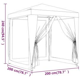 Cort de petrecere cu 4 pereți din plasă, alb, 2 x 2 m, 7 image