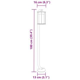 Lampă exterioară de podea, negru, 100 cm, oțel inoxidabil, 7 image