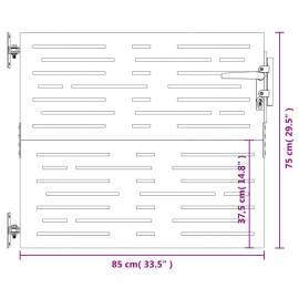 Poartă pentru grădină, 85x75 cm, oțel corten, dreptunghiuri, 10 image