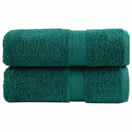 Prosoape mâini premium 2 buc verde 30x30 cm 600 gsm 100% bumbac