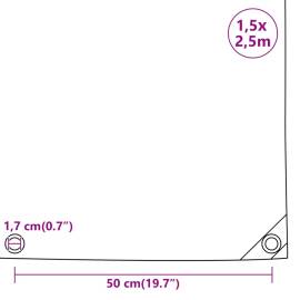 Prelată, alb, 1,5x2,5 m, 650 g/m², 9 image