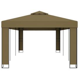 Pavilion cu acoperiș dublu, gri taupe, 3 x 6 m, 180 g/m², 3 image