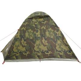 Cort de camping cupolă pentru 4 persoane, camuflaj, impermeabil, 8 image