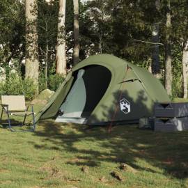 Cort camping tunel pentru 2 persoane verde măsliniu impermeabil, 3 image