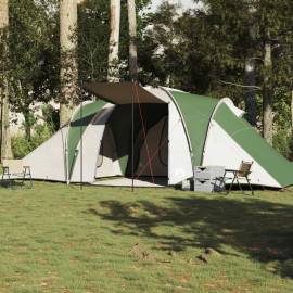 Cort de camping cupolă pentru 6 persoane, verde, impermeabil