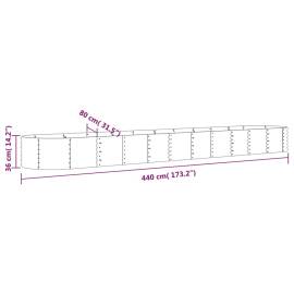 Strat înălțat grădină440x80x36 cm oțel vopsit electrostatic, 6 image