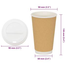 Cești de cafea din hârtie cu capace 1000 buc 16 oz 400 ml, 9 image