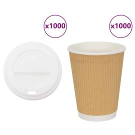 Cești de cafea din hârtie cu capace 1000 buc 16 oz 400 ml