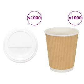 Cești de cafea din hârtie cu capace 1000 buc 8oz 200ml