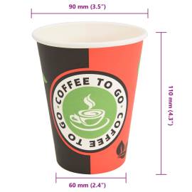 Cești de cafea din hârtie 1000 buc 12 oz 300 ml roșu și negru, 7 image