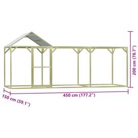 Cușcă pentru pui, 4,5x1,5x2 m, oțel, 7 image