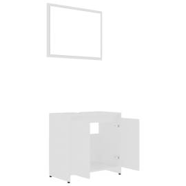 Set mobilier de baie, 3 piese, alb, pal, 11 image