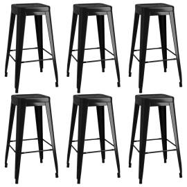 Set mobilier de bar, 7 piese, alb și negru, 6 image