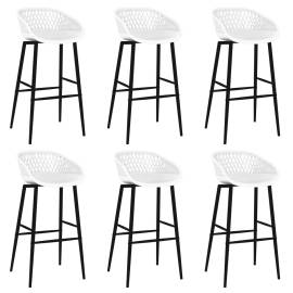Set mobilier de bar, 7 piese, negru și alb, 6 image