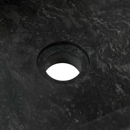 Măsuță toaletă lemn masiv de tec, cu chiuvete marmură, negru, 9 image