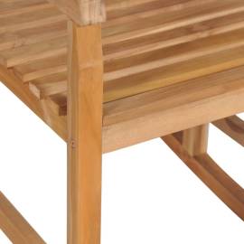 Scaun balansoar cu pernă antracit, lemn masiv de tec, 9 image