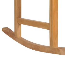 Scaun balansoar cu pernă gri taupe, lemn masiv tec, 10 image