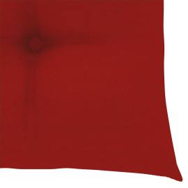 Scaun balansoar cu pernă roșie, lemn masiv tec, 6 image