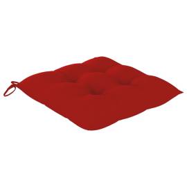 Scaun balansoar cu pernă roșie, lemn masiv tec, 4 image