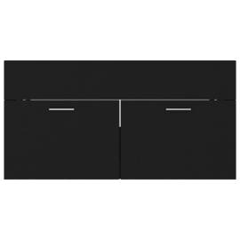 Dulap cu chiuvetă încorporată, negru, pal, 8 image