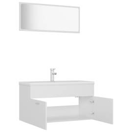Set mobilier de baie, alb, pal, 7 image