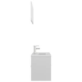 Set mobilier de baie, alb extralucios, pal, 6 image